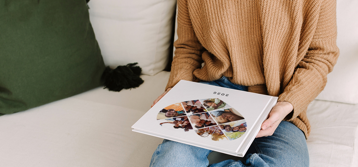 Hardcover Photobook on a table