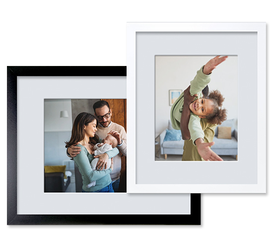 Prints in a black or white frame